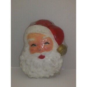 Vintage 1960s Foam Santa Face 11.5 Inches DAMAGED